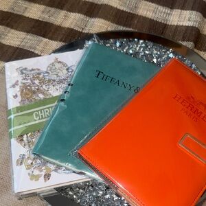 Tiffany & Co. Teal and Hermès Orange Notebook Set